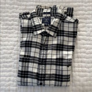 J Crew black and white flannel